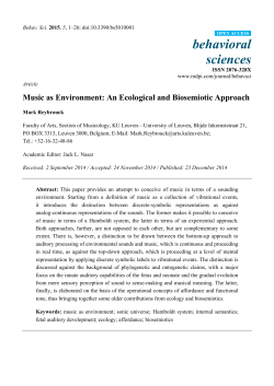 Music as Environment: An Ecological and Biosemiotic Approach