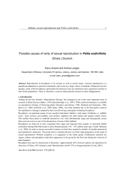 Possible causes of rarity of sexual reproduction in Pellia endiviifolia