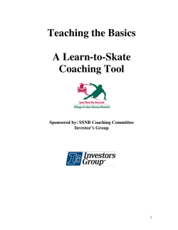 Teaching the Basics A Learn-to-Skate Coaching Tool