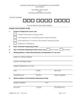 ADEM-197 Stage 1 Gasoline Dispensing Permit Application Form