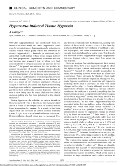 Hyperoxia-induced Tissue HypoxiaA Danger?