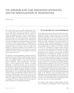 tHE AURUKUN RAPE CASE, INDIGENOUS SENtENCING