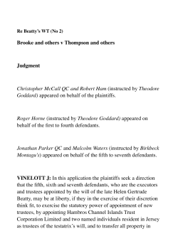 Brooke and others v Thompson and others Judgment Christopher