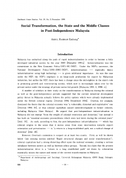 Social Transformation, the State and the Middle Classes in Post