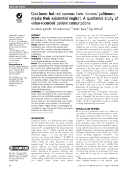 Courteous but not curious: how doctors` politeness masks their
