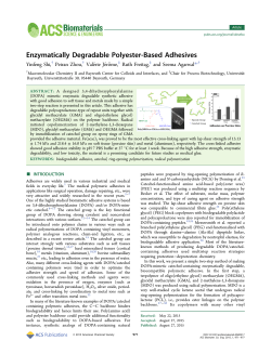 Enzymatically Degradable Polyester-Based Adhesives
