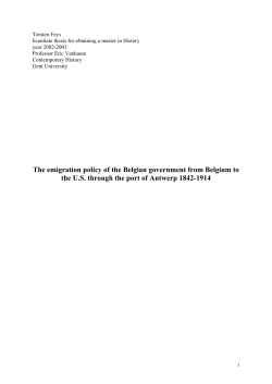 The emigration policy of the Belgian government from