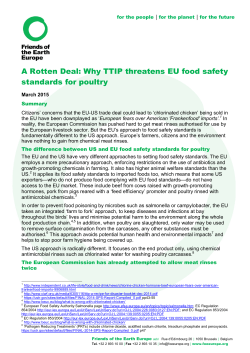 A Rotten Deal: Why TTIP threatens EU food safety standards for