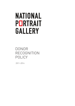 Donor recognition Policy - National Portrait Gallery