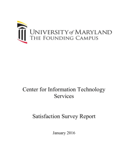 Center for Information Technology Services Satisfaction Survey Report