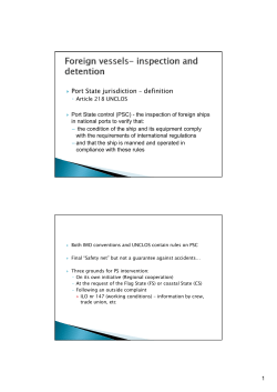 Port State jurisdiction &ndash; definition o t State ju sd ct o de t o