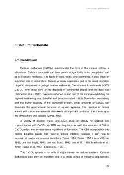 Chapter 3: Calcium Carbonate