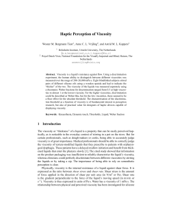 Haptic Perception of Viscosity