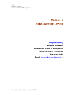 Module - 6 CONSUMER BEHAVIOR