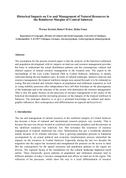Historical Impacts on Use and Management of Natural Resources in