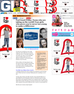 Feel Good Friday: Teens who are taking on the world! Four girls who