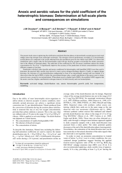 Anoxic and aerobic values for the yield coefficient of the