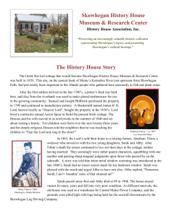 The History House Story Skowhegan History House Museum