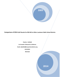 Comparison of 2014 LEAP Results for RSD