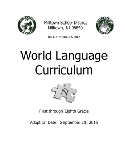 District Curriculum - Milltown Public Schools