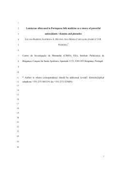 Lamiaceae often used in Portuguese folk medicine as a source of