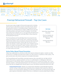 Preempt Behavioral Firewall -- Top Use Cases