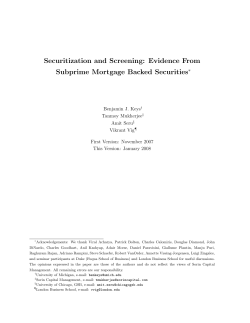 Securitization and Screening: Evidence From Subprime Mortgage