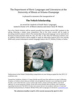 The Vekich Scholarship - Department of Slavic Languages and