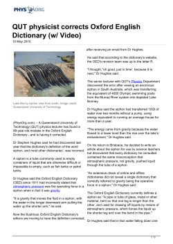 QUT physicist corrects Oxford English Dictionary (w/ Video)