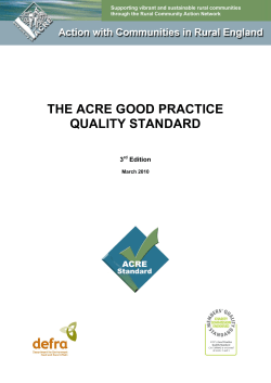 the acre good practice quality standard