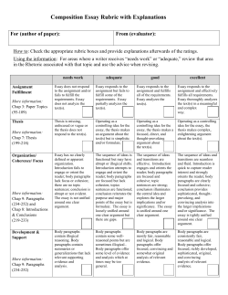 Composition Essay Rubric with Explanations