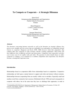 To Compete or Cooperate