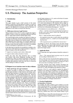 US Discovery: The Austrian Perspective