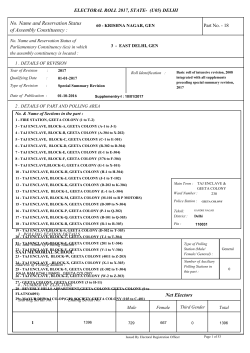 No. Name and Reservation Status of Assembly Constituency : Net