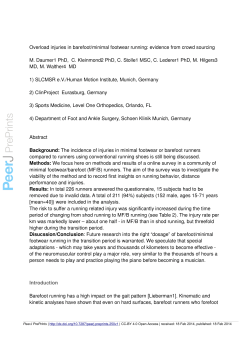 Overload injuries in barefoot/minimal footwear running