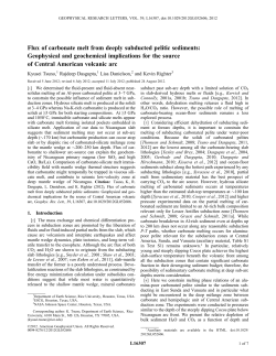 Flux of carbonate melt from deeply subducted pelitic sediments