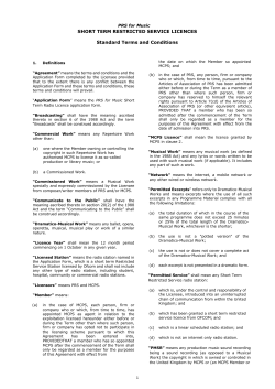 pdf Short term radio licence terms and conditions