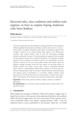 Electoral rules, class coalitions and welfare state