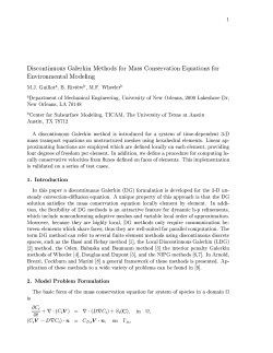 1 Discontinuous Galerkin Methods for Mass Conservation Equations