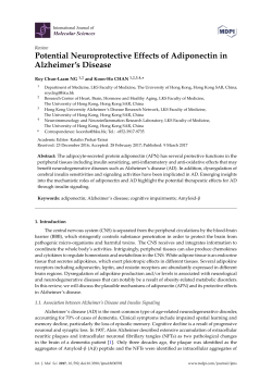 Potential Neuroprotective Effects of Adiponectin in