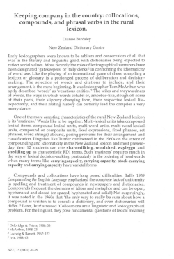 Keeping company in the country: collocations, compounds, and