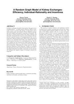 A Random Graph Model of Kidney Exchanges: Efficiency, Individual