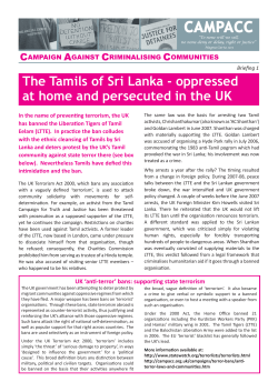 The Tamils of Sri Lanka - oppressed at home and persecuted in the