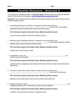 Parallel Structure – Exercise 5