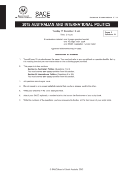 2015 Australian and International Politics Examination