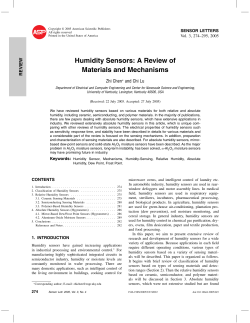 Humidity Sensors: A Review of Materials and Mechanisms