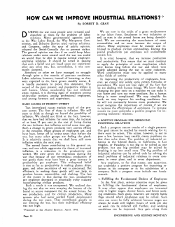 HOW CAN WE IMPROVE INDUSTRIAL RELATIONS? +