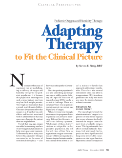 Pediatric Oxygen and Humidity Therapy: Adapting
