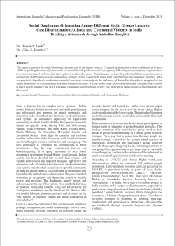 Social Dominance Orientation Among Different Social Groups Leads