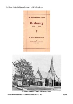 St. Albans Methodist Church Centenary by Sir EHAndrews Wesley